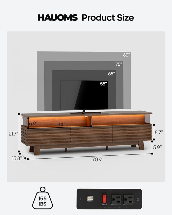 HAUOMS 70.9”TV Stand for Living Room - Image 2