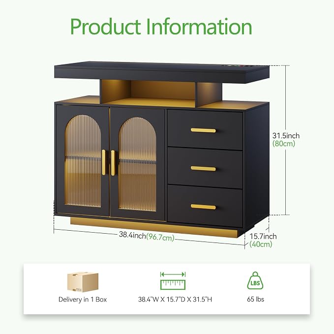 HNEBC LED Sideboard Buffet - Image 2