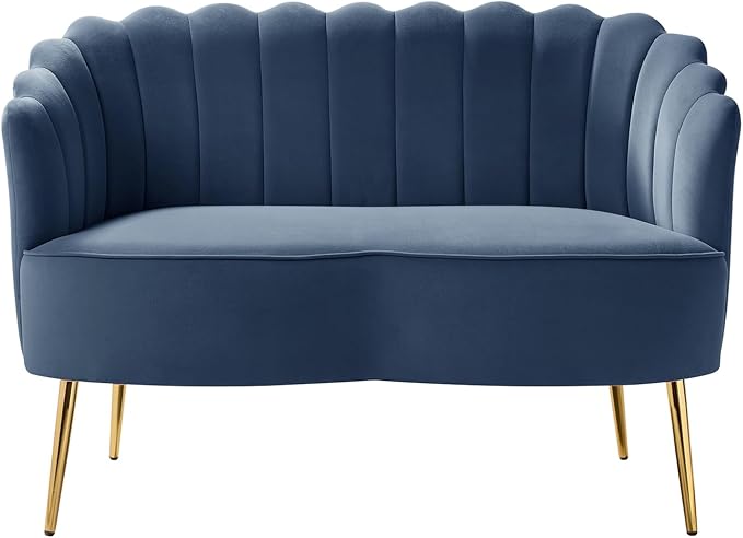 HULALA HOME Modern Velvet Loveseat Sofa - Image 8