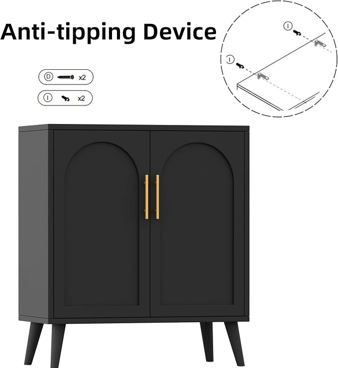 Keehusux 15.7" D Set of 2 Modern Buffet Cabinet - Image 9