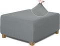 NeColorLife Square Ottoman Cover Jacquard Fabric Thick Stretchable Slipcover by NeColorLife