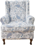 HAOYONG Wing Chair Slipcovers Printed Wingback Chair Covers 2 Pieces Wingback by HAOYONG