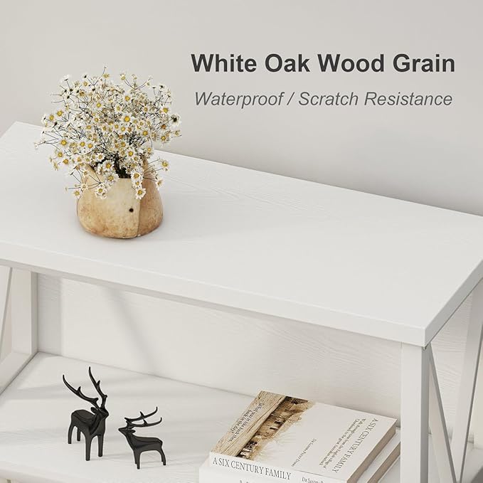 FATORRI Small Bookshelf for Small Space, Short Rustic Low Bookcase, Modern Wood - Image 3