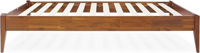 Bme Dinkee Twin Bed Frames without Headboard, Acacia Wood 15 Inch Platform Bed - Image 4