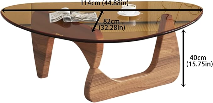 EASYSOUL Modern Glass Coffee Table, 44.88" D x 32.28" W x 15.75" H, Abstract - Image 2