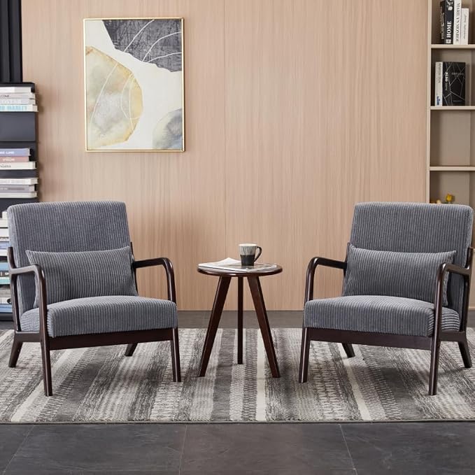 Havemies Mid-Century Modern Living Room Set, Accent Chair & Coffee Table in - Image 2