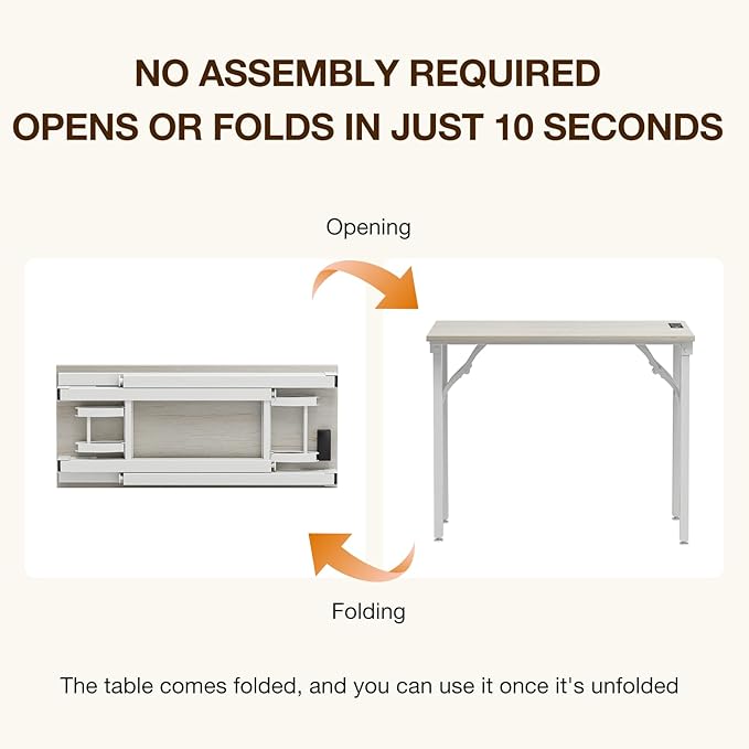TEMI Small Computer Desk Folding Table - Image 3