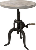 Carolina Chair & Table Adjustable Hand Crank 18" Wooden Top Rustic Side Table by CarolinaChairTable