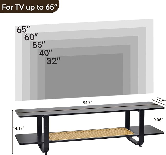 Bamboo TV Stand for TVs up to 65", Accent Entertainment Center - Image 2