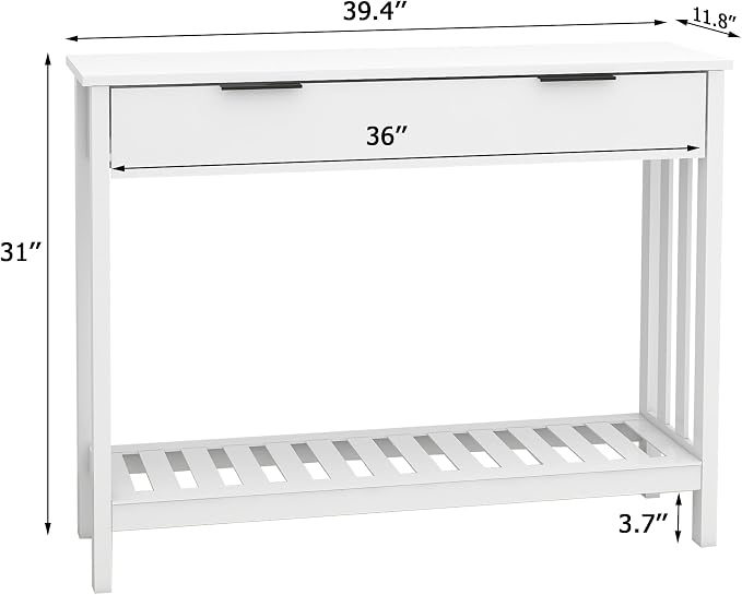 TaoHFE White Narrow Console Table - Image 2