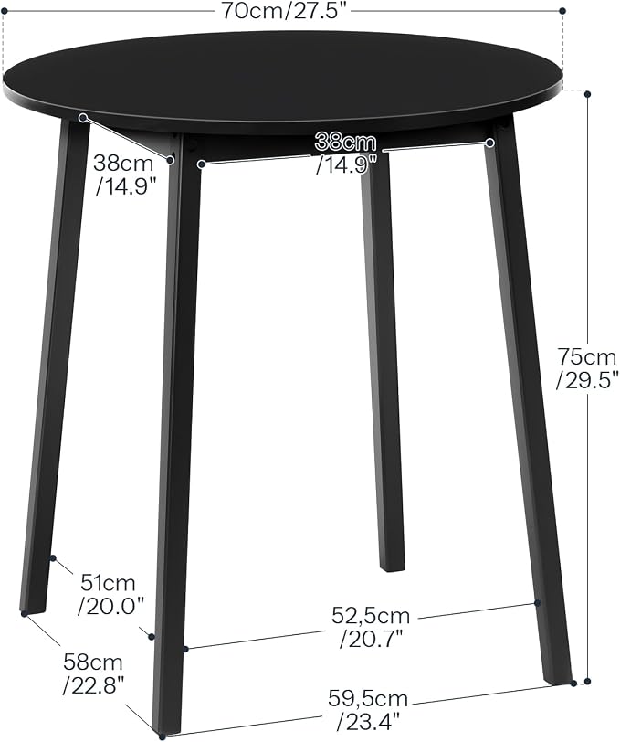 HOOBRO Bamboo Dining Table, Round Dining Table - Image 2