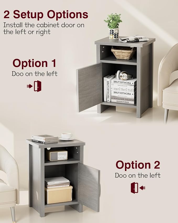 YESHOMY Farmhouse Modern Nightstand - Image 4