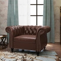 Living Room Chair, Modern Leather Chesterfield Sofa Chair, Mid Century Single by RUSTYER