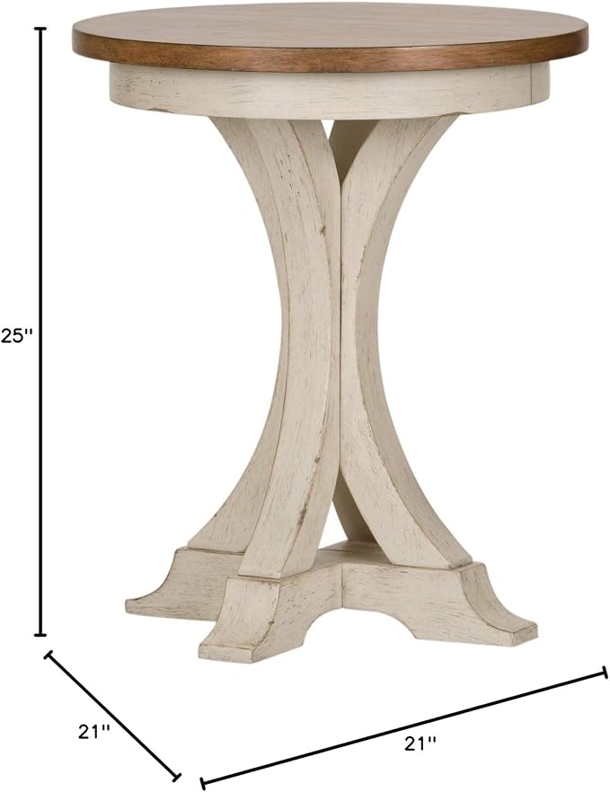 Liberty Furniture Industries Farmhouse Reimagined Round Chair Side Table - Image 3