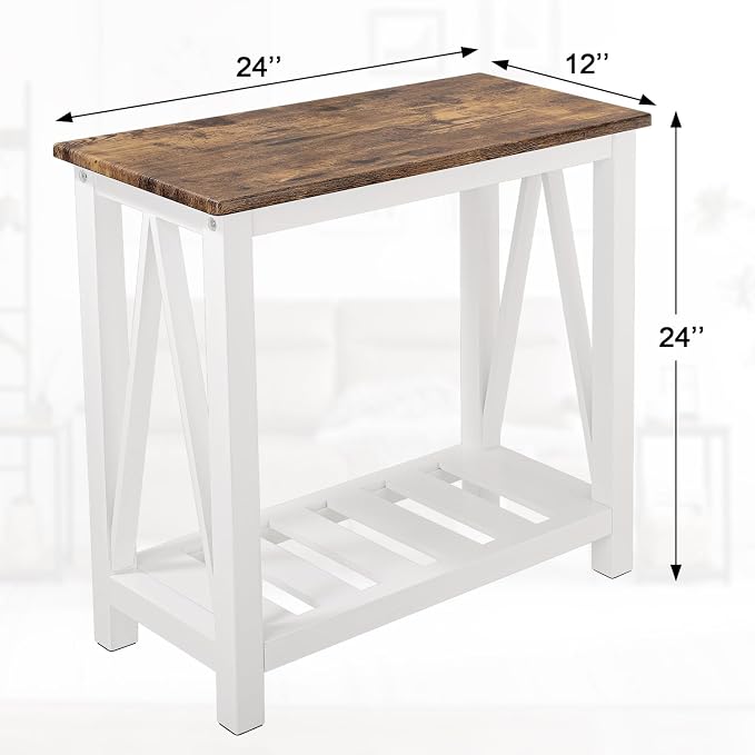 Narrow End Table Rectangular Side Tables - Image 3