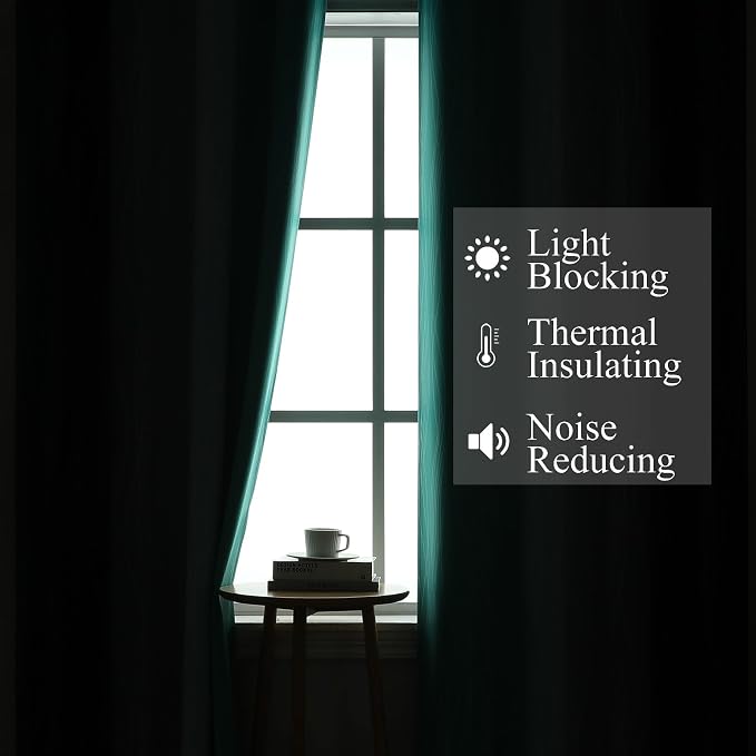 Estelar Textiler Teal and Navy Blue Blackout Curtains - Image 3