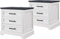 ACCOHOHO Farmhouse Nightstands Set of 2, 22 Inch Wide End Table by ACCOHOHO