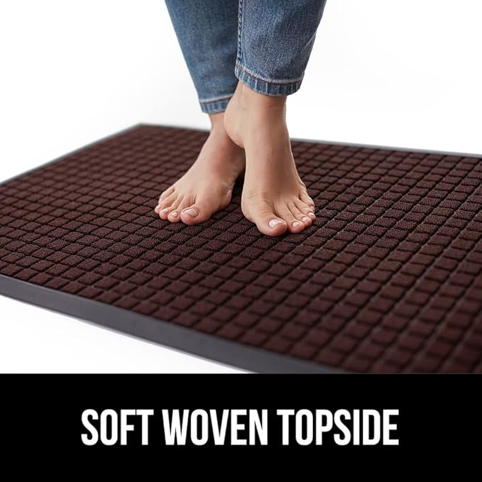 GORILLA GRIP 100% Waterproof All-Season WeatherMAX Doormat, US Designed Natural - Image 7