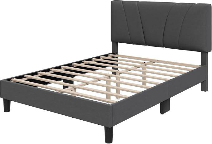 Novilla Queen Bed Frame with Headboard, Bed Frame Queen Size with Wood Slats - Image 8
