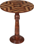 Handcrafted Round Coffee Table for Living Room – 18x21.5 Inch Wooden End Table by TheWoodenTown