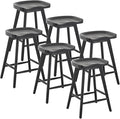 LukeAlon 24.25" Classic Counter Height Wood Barstools Set of 6 Wooden Ergonomic by LukeAlon
