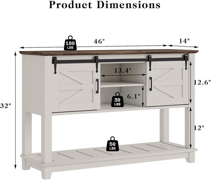 LUXOAK Farmhouse Entryway Table - Image 2