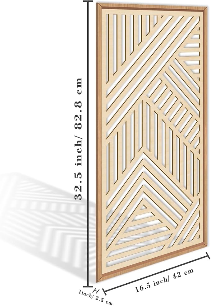 IARTTOP Large Boho Wooden Wall Art 16x32 Inch Framed Mid century Modern Wood - Image 4