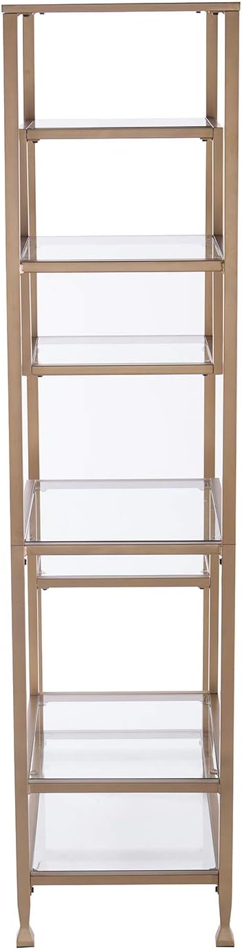 SEI Furniture Jaymes Metal/Glass Asymmetrical Étagère/Bookcase - Image 5