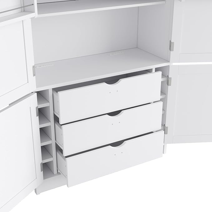 VilroCaz 80.1'' Tall Freestanding Kitchen Pantry Storage Cabinet Cupboard - Image 8