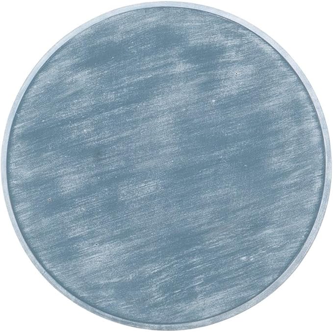 Pemberly Row Coastal Wood Side Table, Distressed Blue Finish, Tripod Base - Image 7