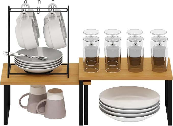 Furinno RAVEL Kitchen Countertop Organizer Set of 2, Counter Shelves, Kitchen - Image 4