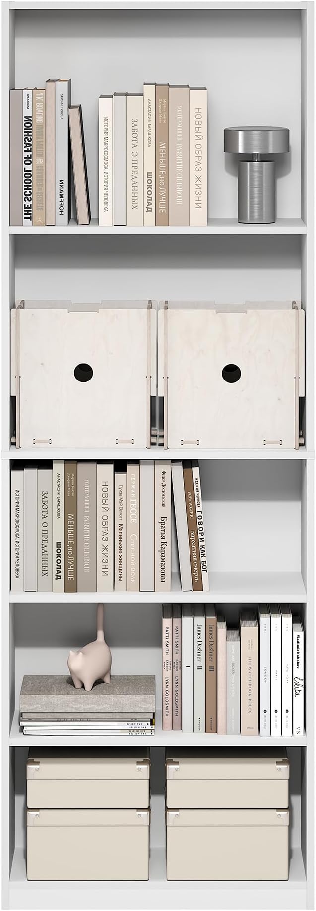 Furinno Jaya Book Shelf, 5-Tier Tall Book Shelf, Bookcase - Image 5