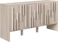 Walker Edison Contemporary Detailed 3-Door Sideboard 55 Inch Ivory Oak by WalkerEdison