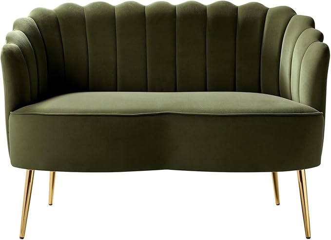HULALA HOME Modern Velvet Loveseat Sofa - Image 8