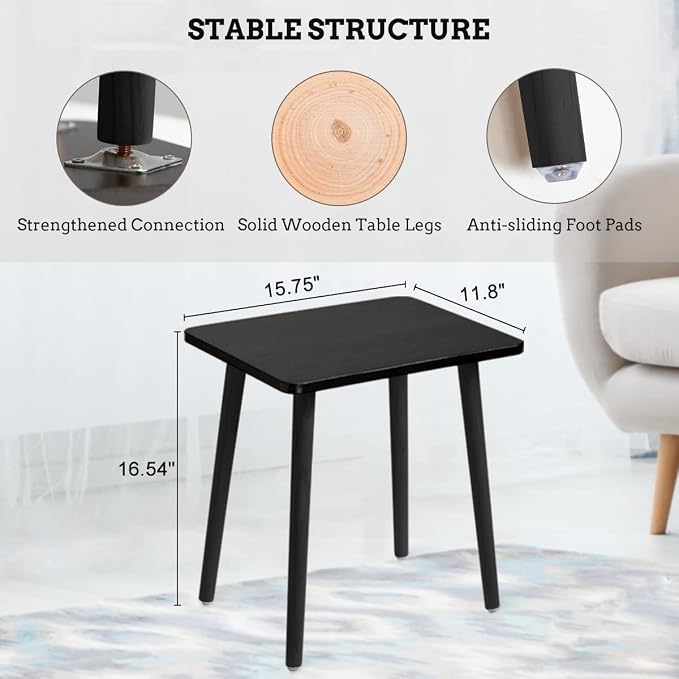 FORAOFUR Black End Tables Set of 2, Modern Boho End Table - Image 3