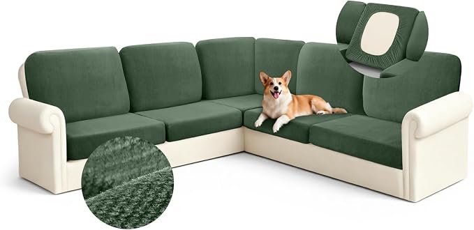 Arfntevss Velvet Sectional Couch Covers L Shape Couch Cushion Cover Slipcovers by Arfntevss