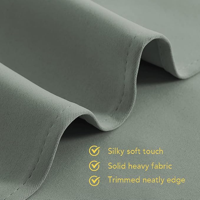 NICETOWN Bedroom Curtain Panels Blackout Draperies, Sage Green, 1 Pair - Image 5