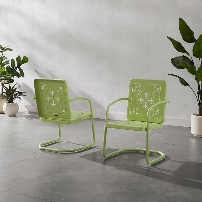 Crosley Furniture Azalea 2-Piece Outdoor Chair Set, Vintage Retro Metal Patio - Image 2