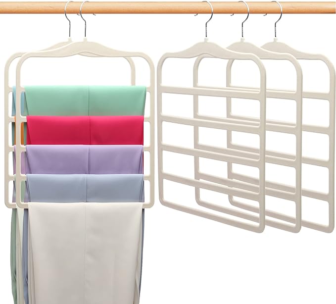 Closet Organizers and Storage, 5 Pack Velvet Pants-Hangers-Space-Saving by SHUKEEKA