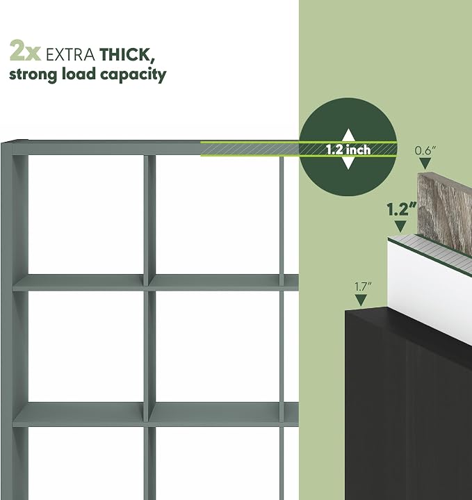 Furinno Cubicle Book Shelf, 16-Cube Bookshelf, Extra Thick Frame Reversible - Image 5