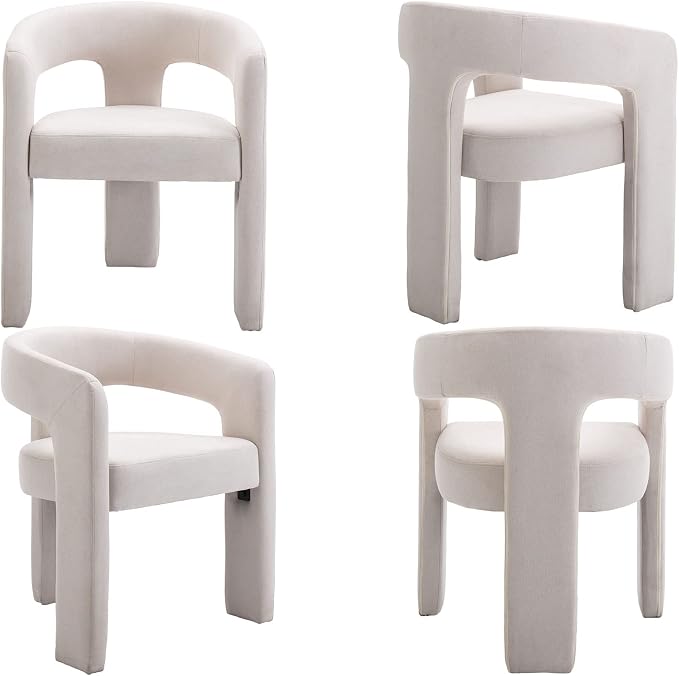 VESCASA Linen Barrel Dining Chair - Image 7