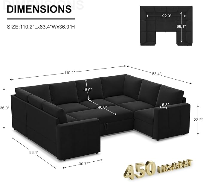 Belffin Modular Sectional Sleeper Sofa Bed - Image 2