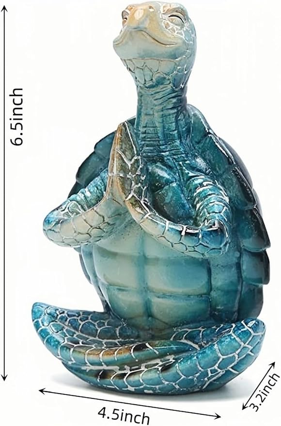 VVGIFTS Sea Turtle Meditation Yoga Decor, Garden Figurine Sea Turtle Meditating - Image 3