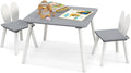 Costzon Kids Table and Chair Set, 3 Pieces Wooden Activity Table & 2 Rabbit by Costzon