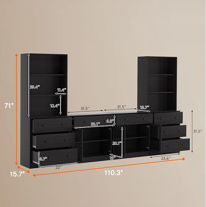 TUSY 71" Large TV Stand Set - Image 2