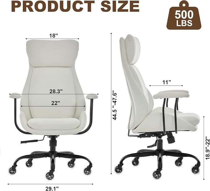E-Motie Office Chair, Leather Desk Chair - Image 2