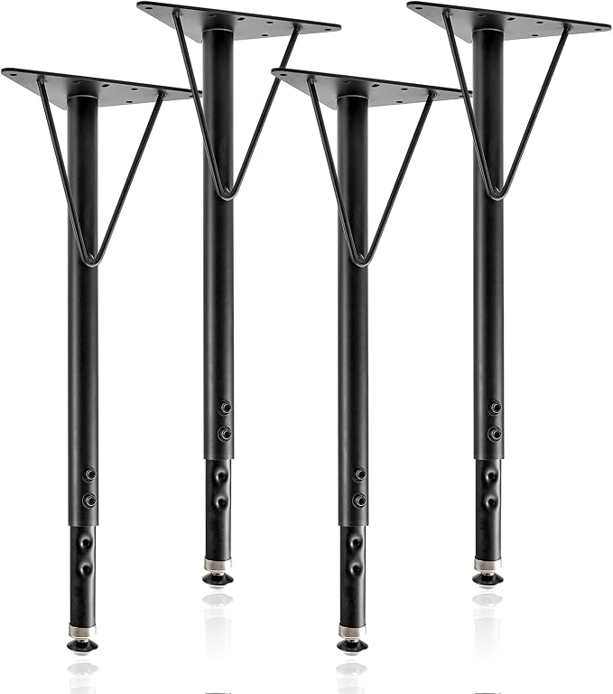 Adjustable Table Legs 19-30 Inch, Heavy Duty Steel Furniture Legs by Pilida