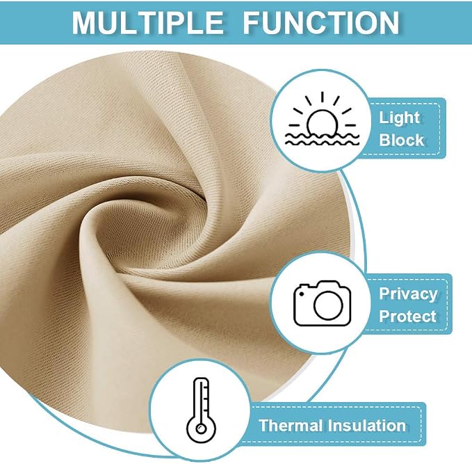 RYB HOME Curtains for Bedroom Living Room 72 inches Long, Thermal Insulated - Image 6