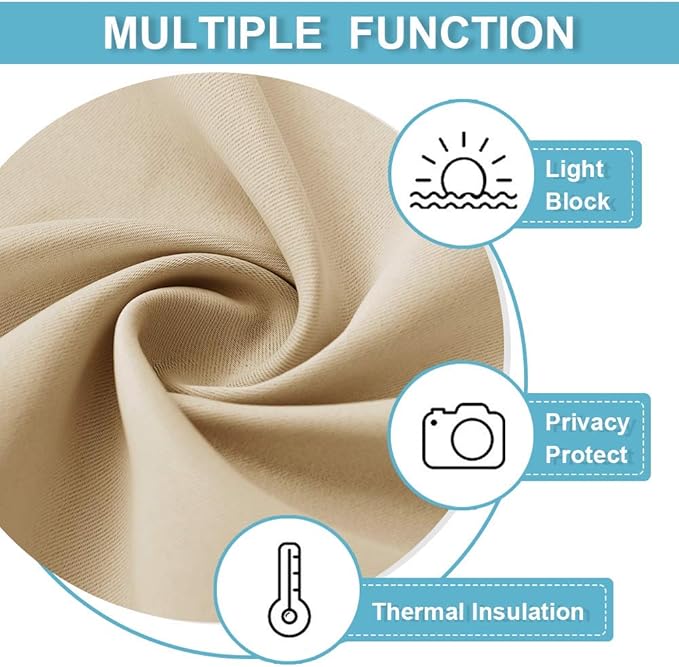 RYB HOME Short Curtains for Bedroom, Room Darkening Insulated Summer Heat Light - Image 6