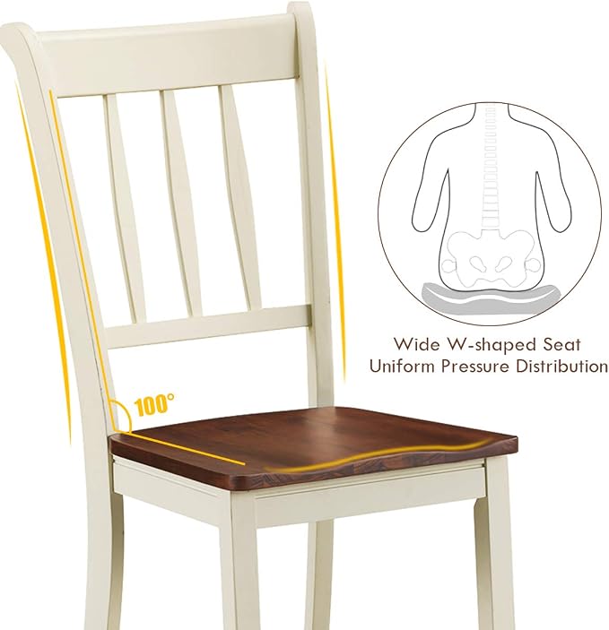 Giantex Wood Dining Chairs Set of 4, Armless Kitchen Chairs w/Solid Rubber Wood - Image 7